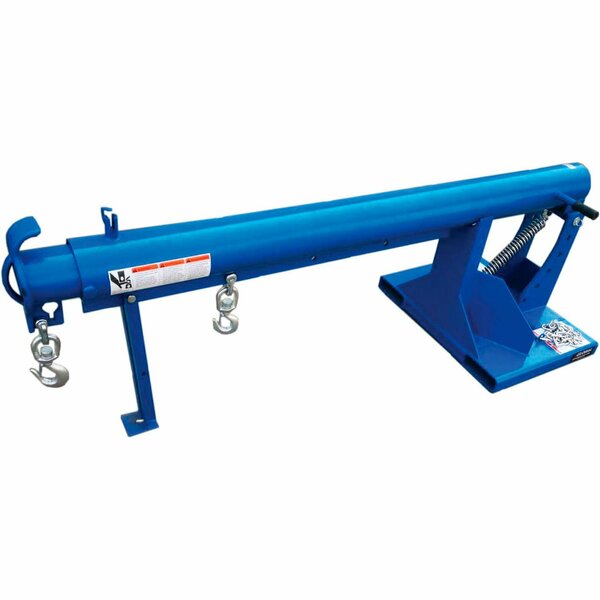 Global Industrial Adjustable Pivoting Forklift Jib Boom Crane, 86-5/8in-146-5/8inL, 4000 Lbs.Cap. 989042